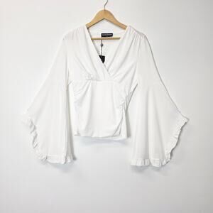 Scarlet Darkness White Renaissance Blouse NWT M Medieval Bell Sleeve Boho